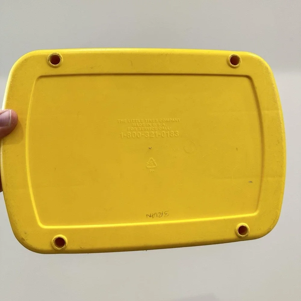 VTG Little Tikes My First‎ Toolbox Carrier Only Yellow Plastic Red Handle 10x8x7